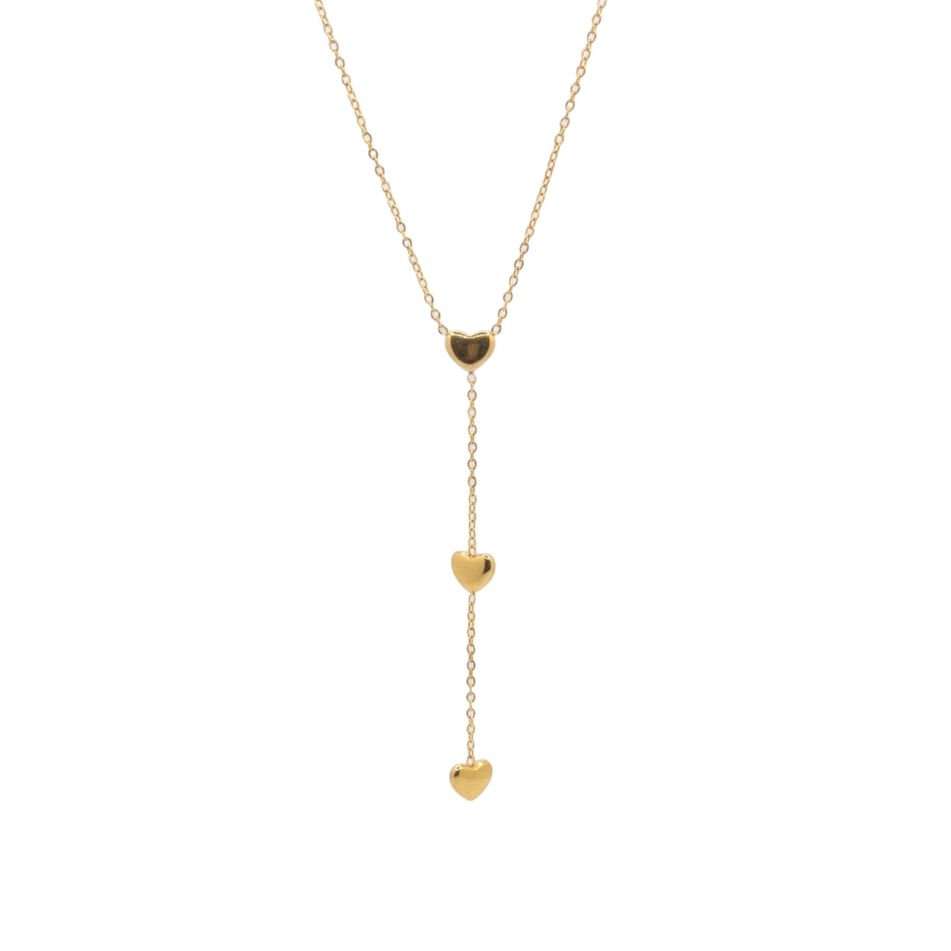 lariat hearts gold hearts necklace