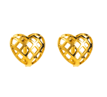 delicate gold waterproof heart stud earrings