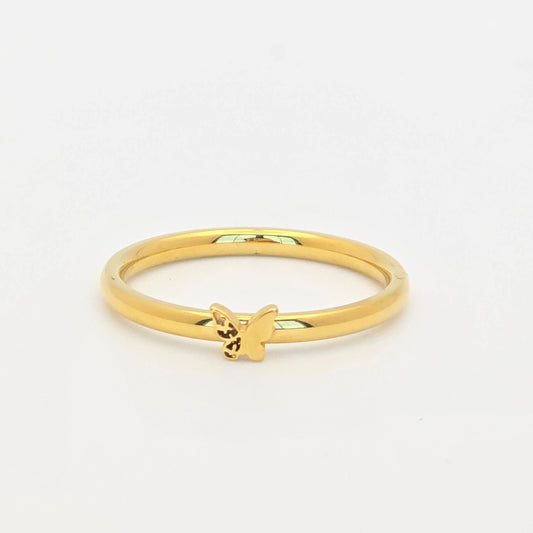 delicate tiny butterfly gold ring stackable