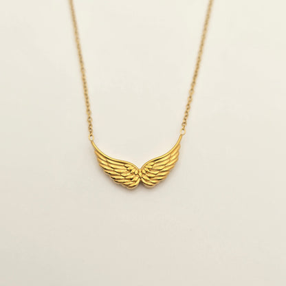 angle wings necklace dainty cute waterproof