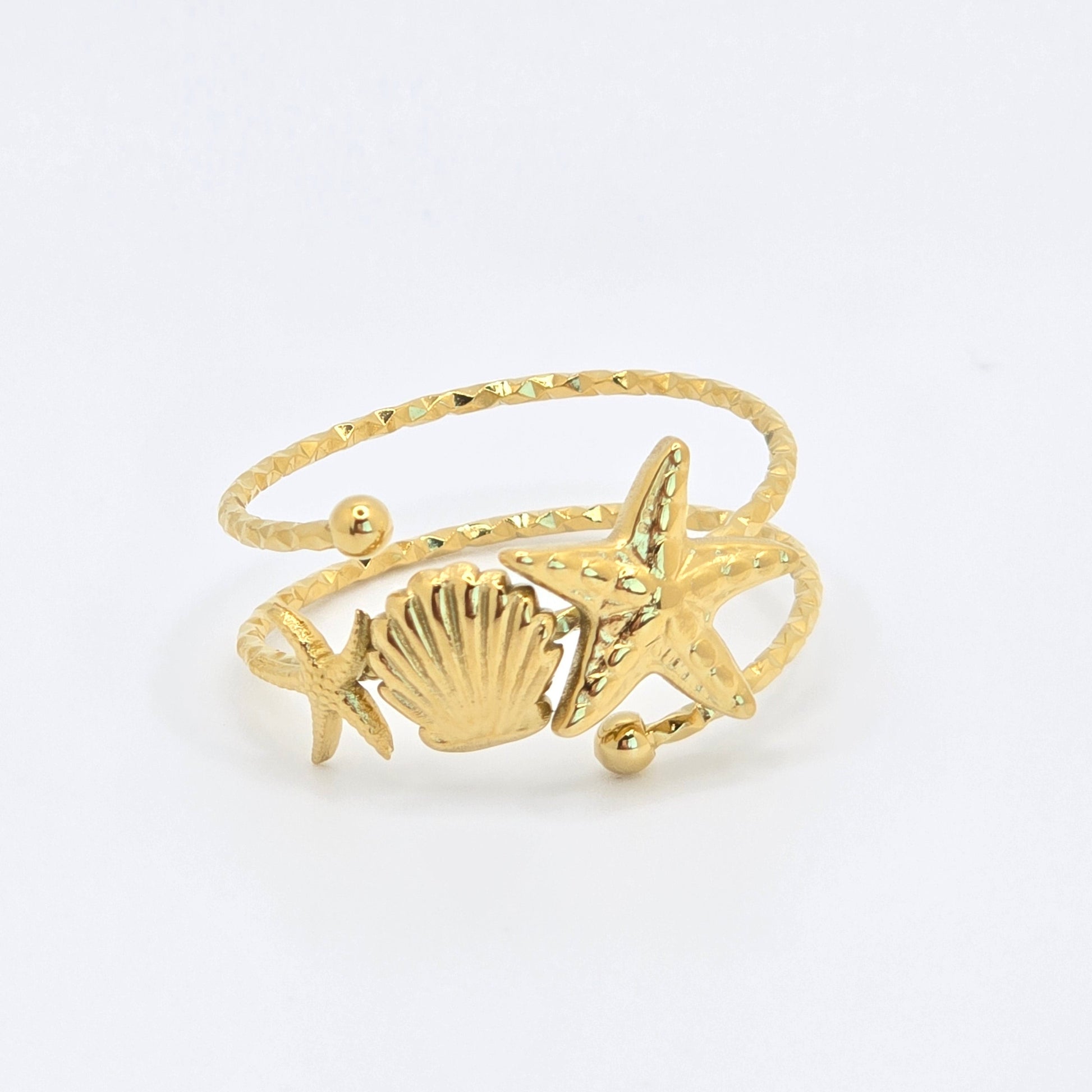 dainty beach summer vacation ring starfish