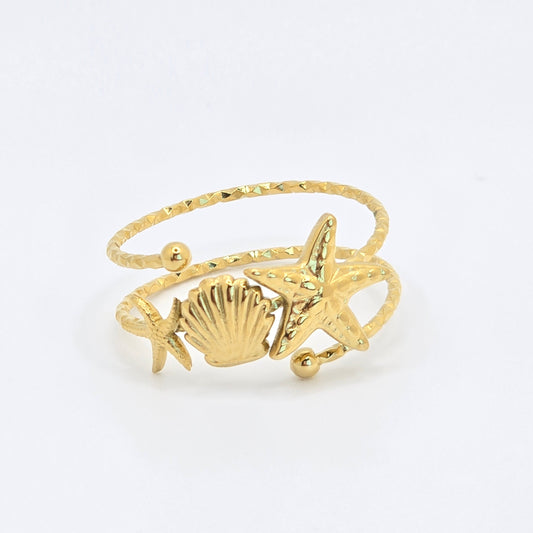 dainty beach summer vacation ring starfish