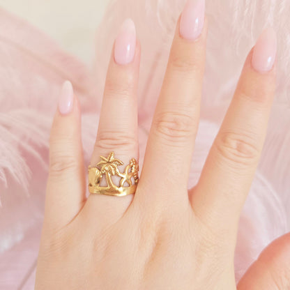gold waterproof beach ring