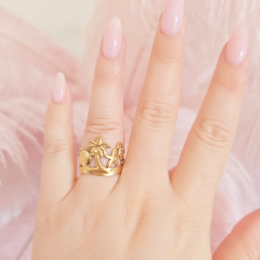 gold waterproof beach ring