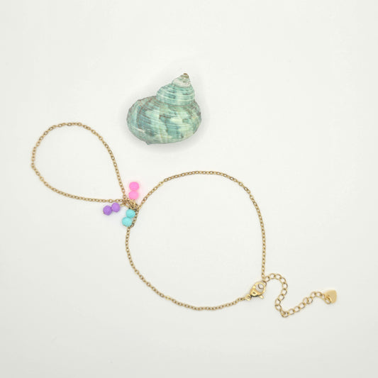 pretty unique gold waterproof hand chain beach jewelry