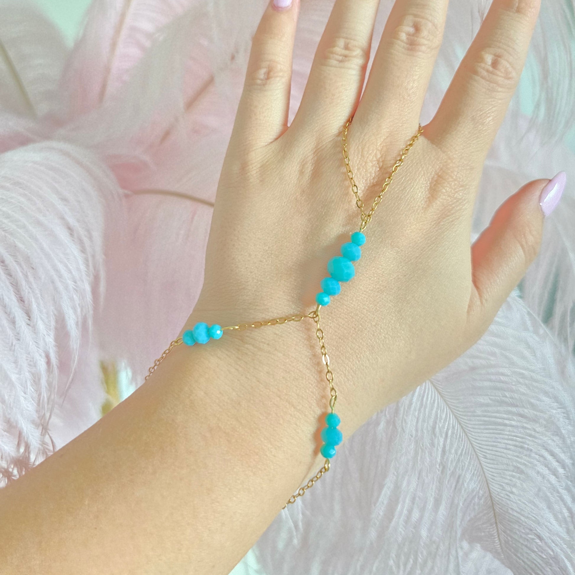 perfect unique turquoise hand chain