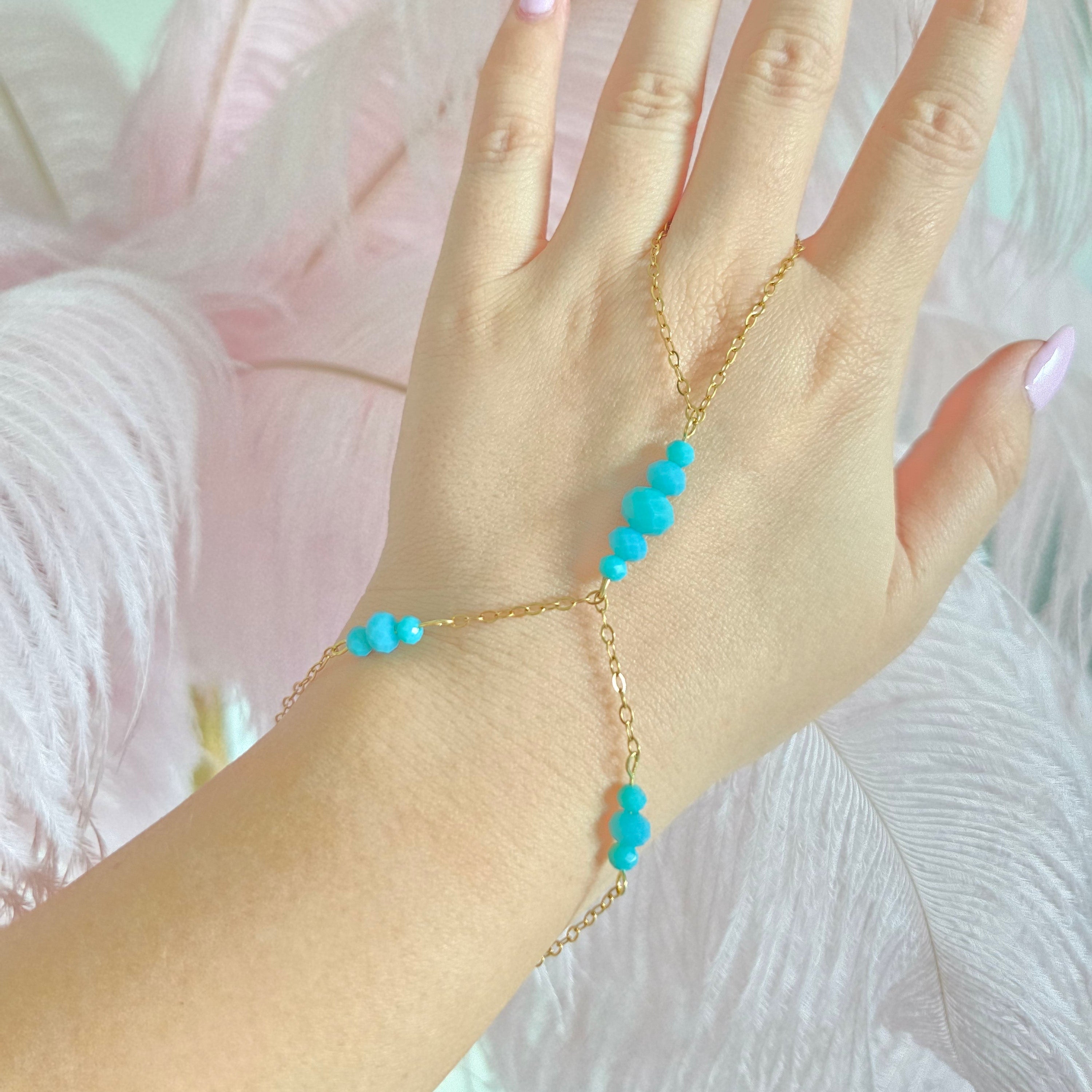 perfect unique turquoise hand chain