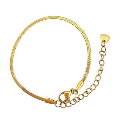 thin herringbone bracelet gold waterproof