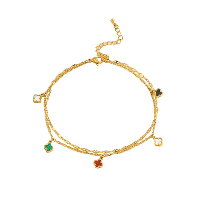 mini clover anklet gold waterproof