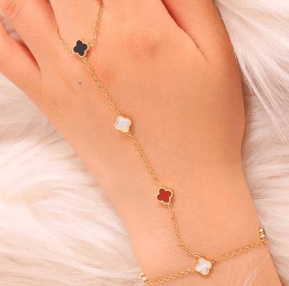 dainty mini clover hand bracelet waterproof