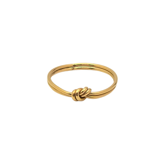 gold double knot ring dainty