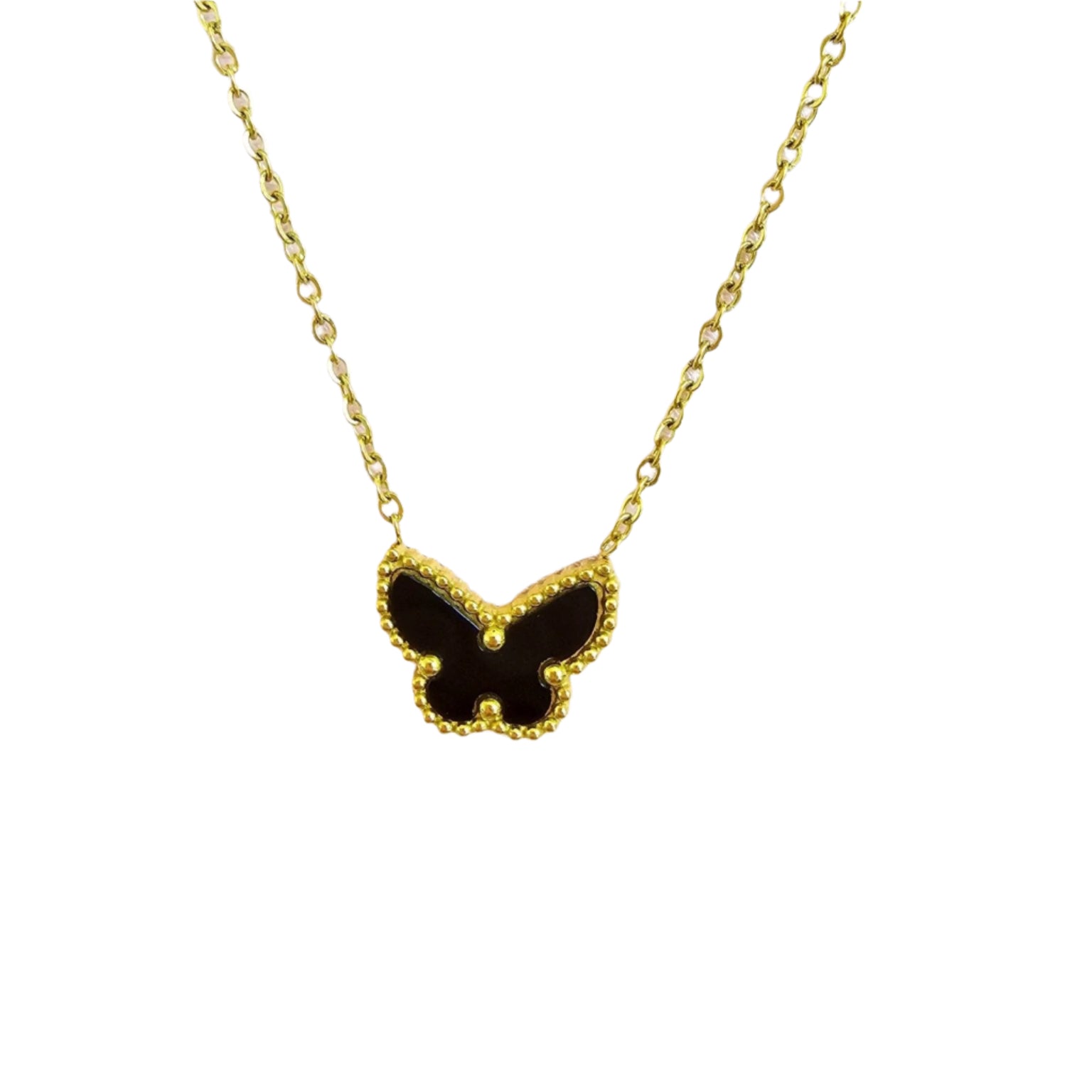 black butterfly necklace van cleef dupe gold