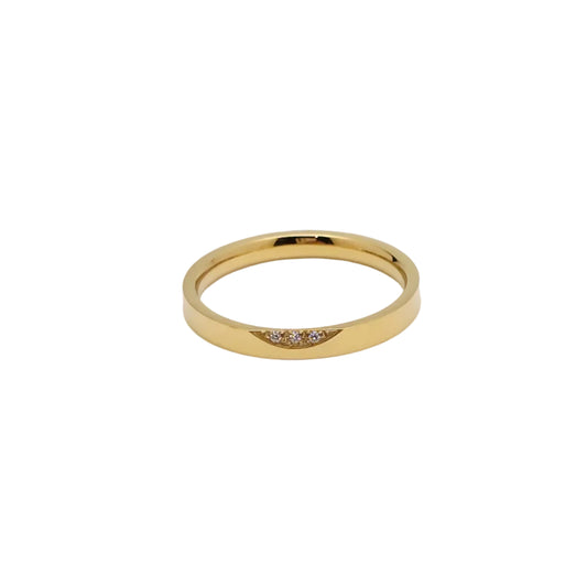 dainty gold waterproof band ring