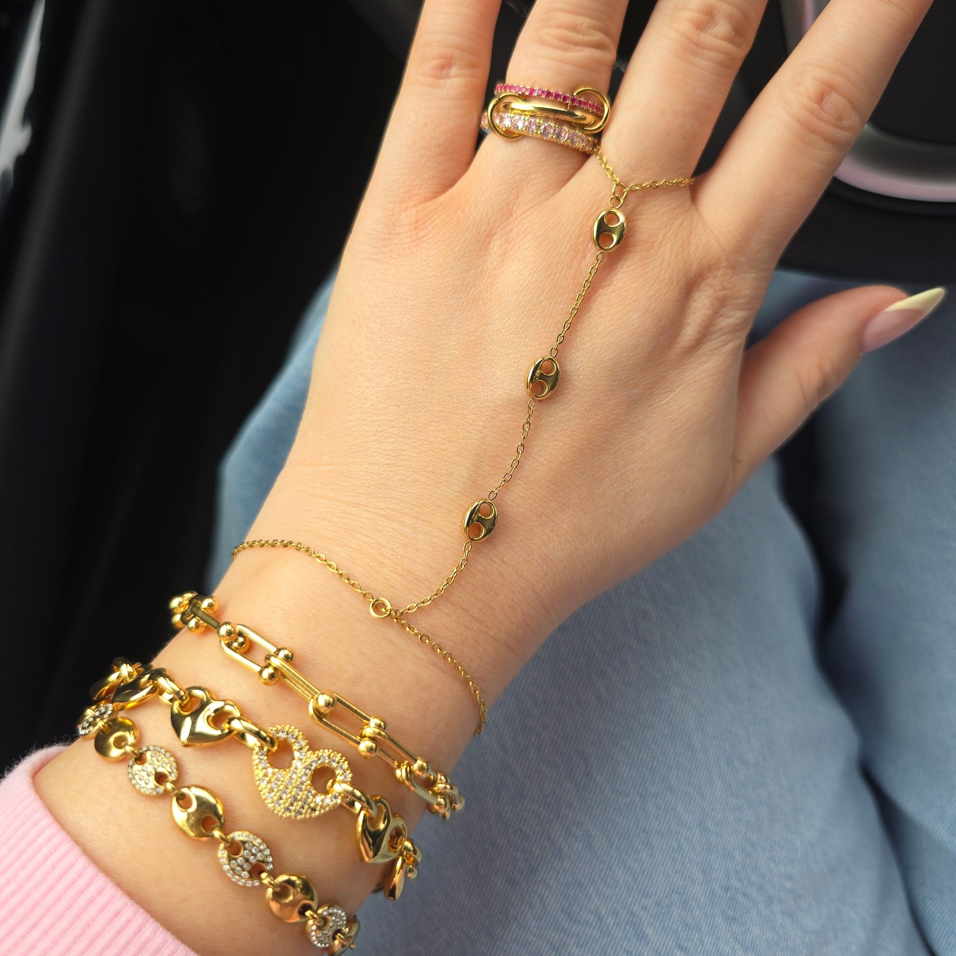 gold handchain designer dainty waterproof