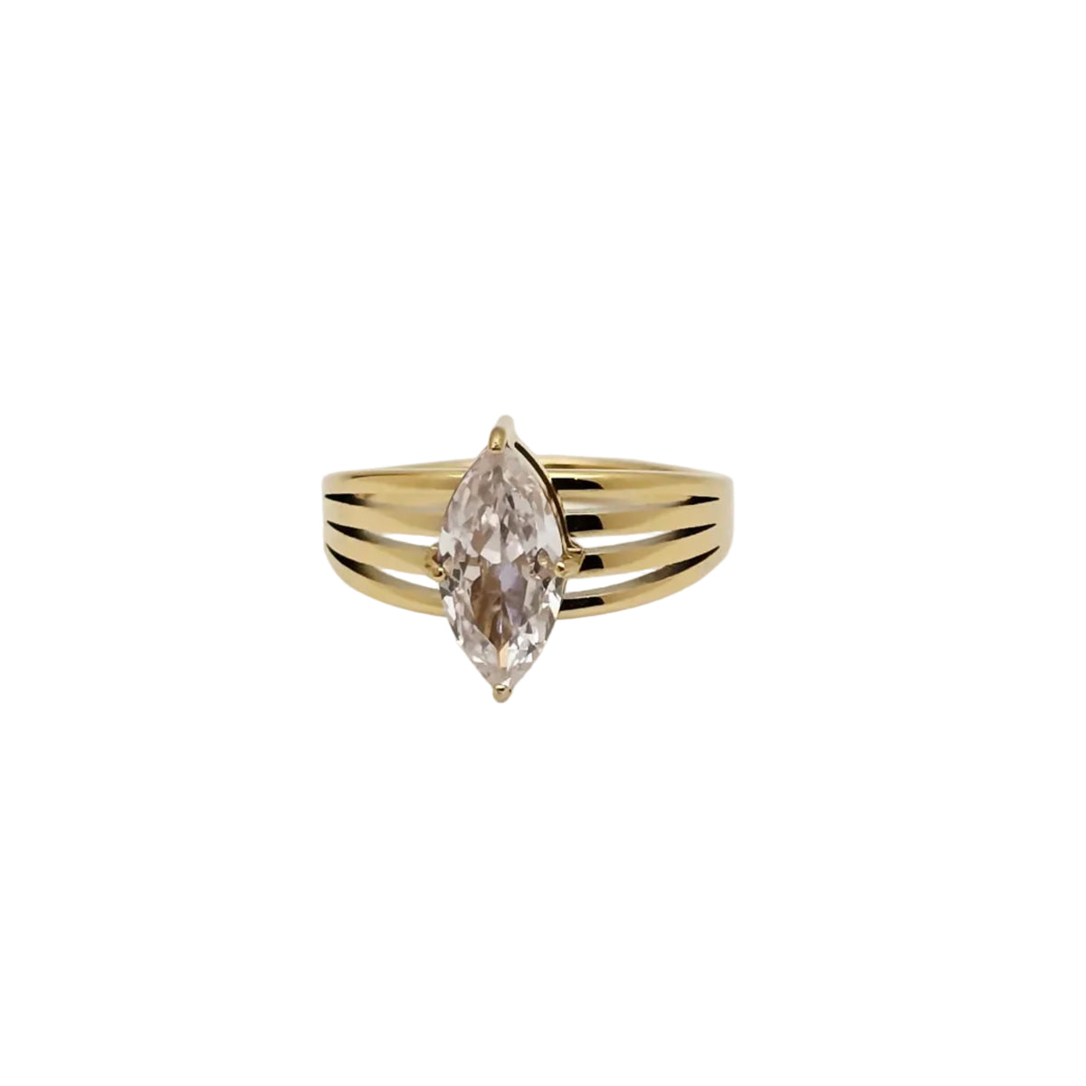 marquise stone ring gold waterproof