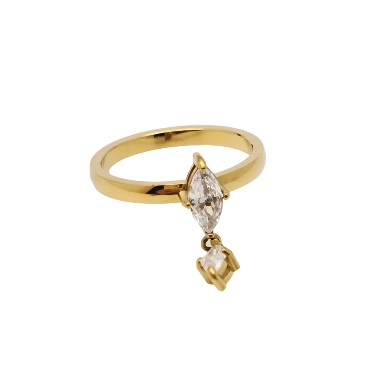 dainty marquise drop ring waterproof