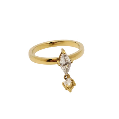 dainty marquise drop ring waterproof