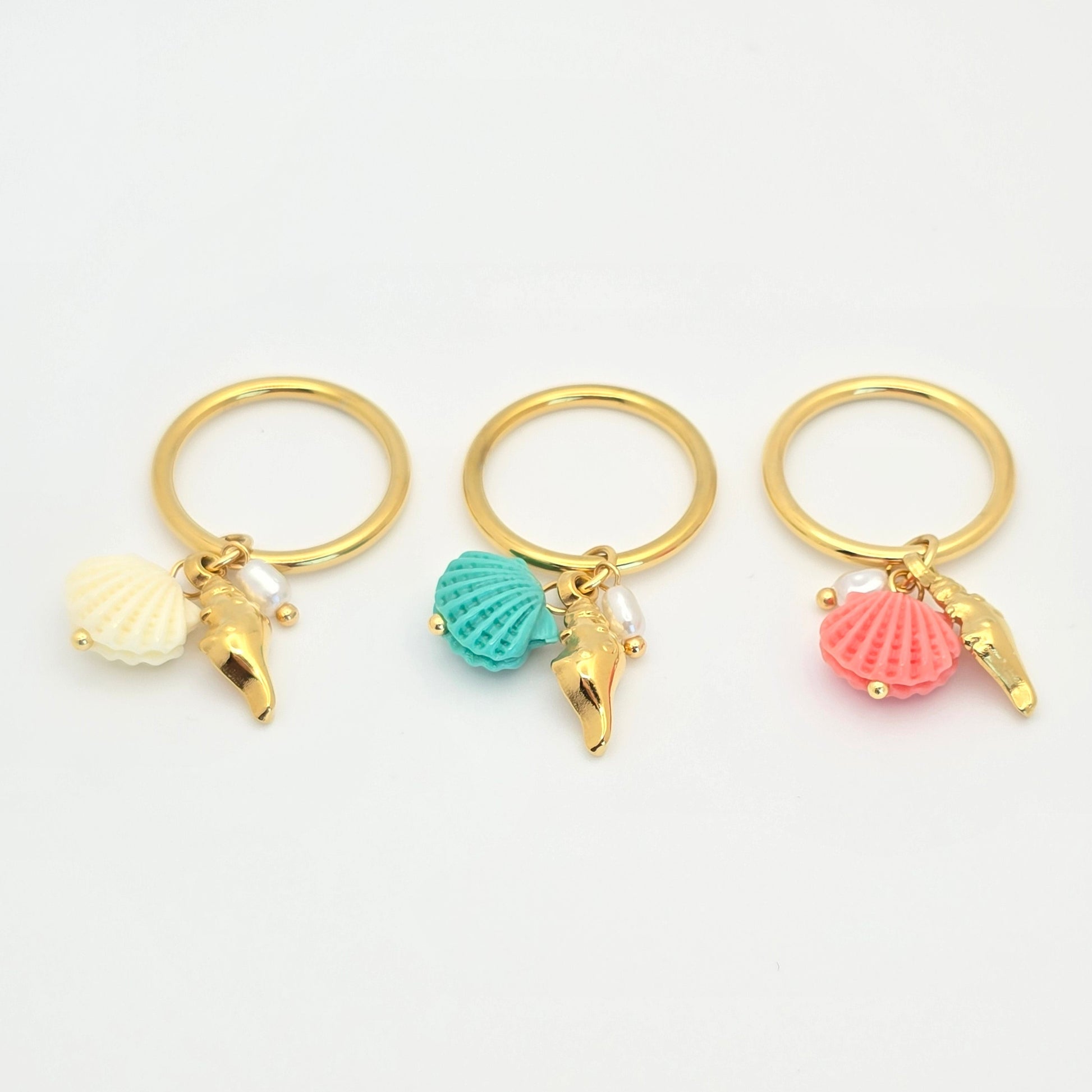 cute dangly gold waterproof rings summer