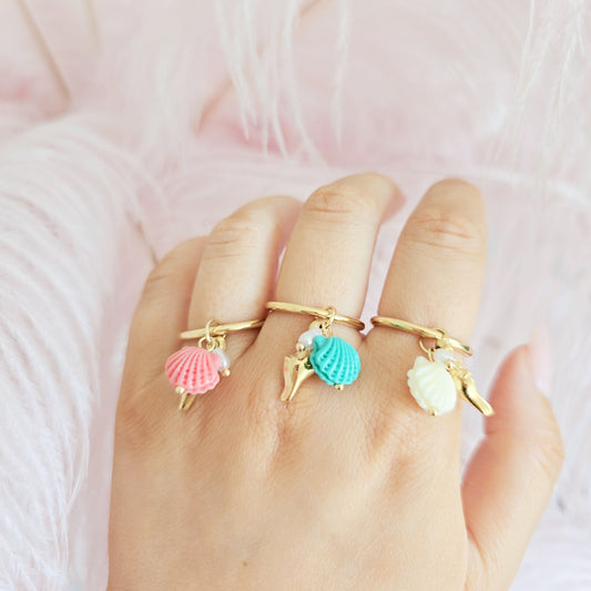 colorful beach Summer gold rings 