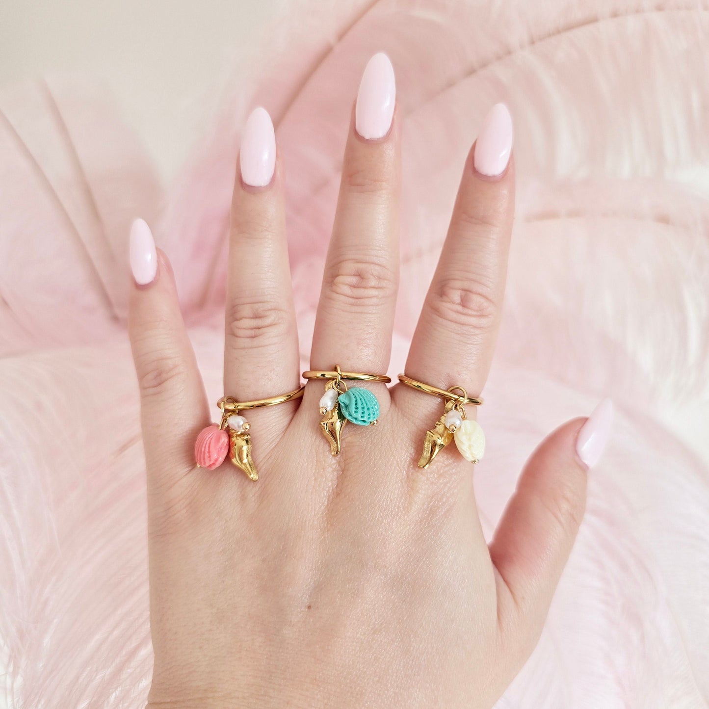 dainty charm sea rings stackable