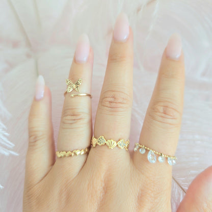 stackable beach waterproof rings gold