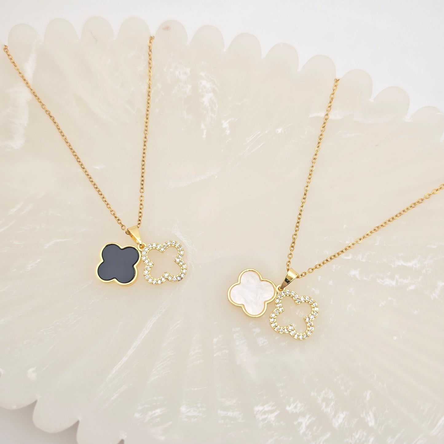double clover necklace van cleef dupe