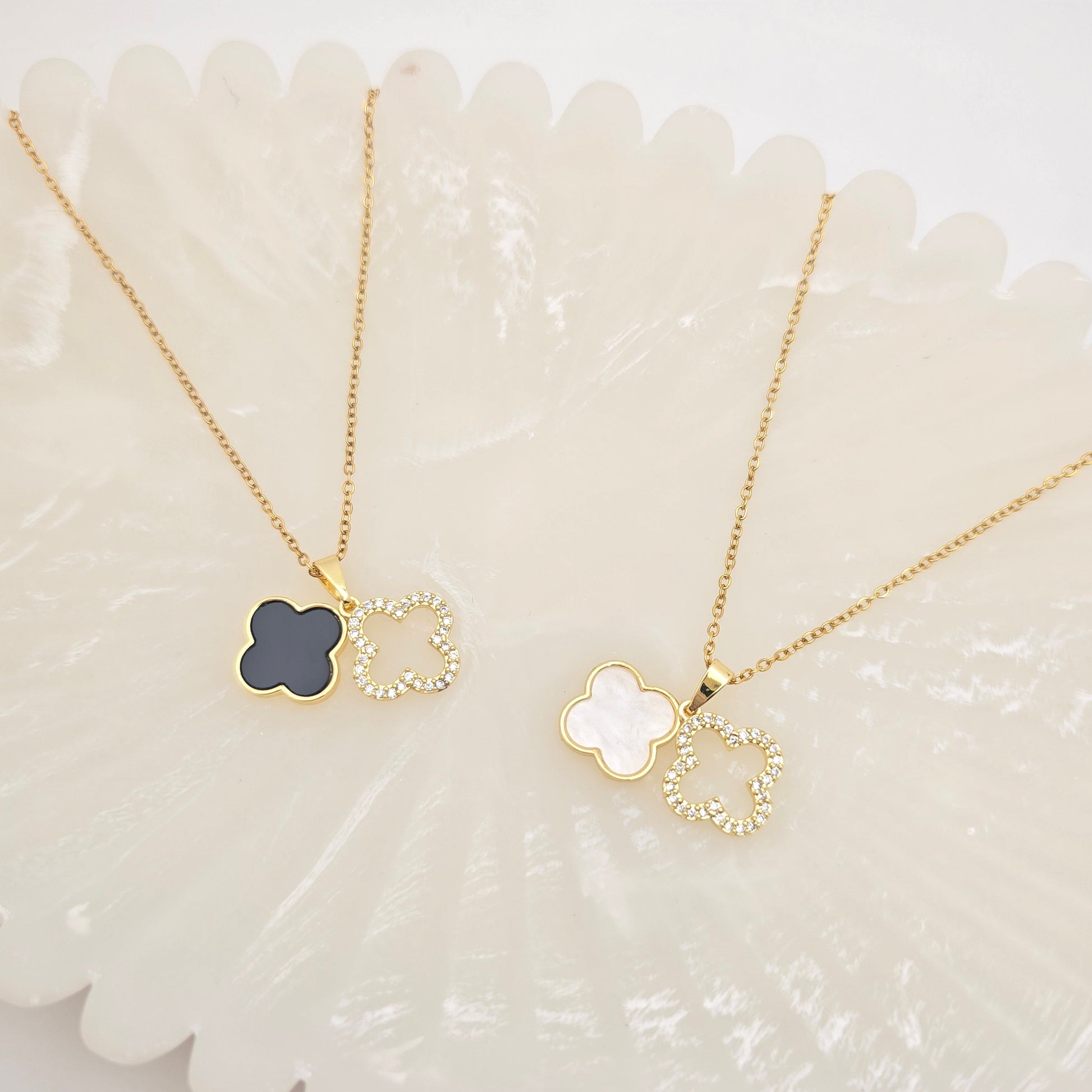 double clover necklace van cleef dupe