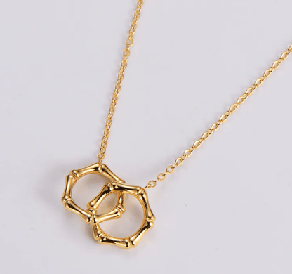 dainty mini gold bamboo necklace waterproof 