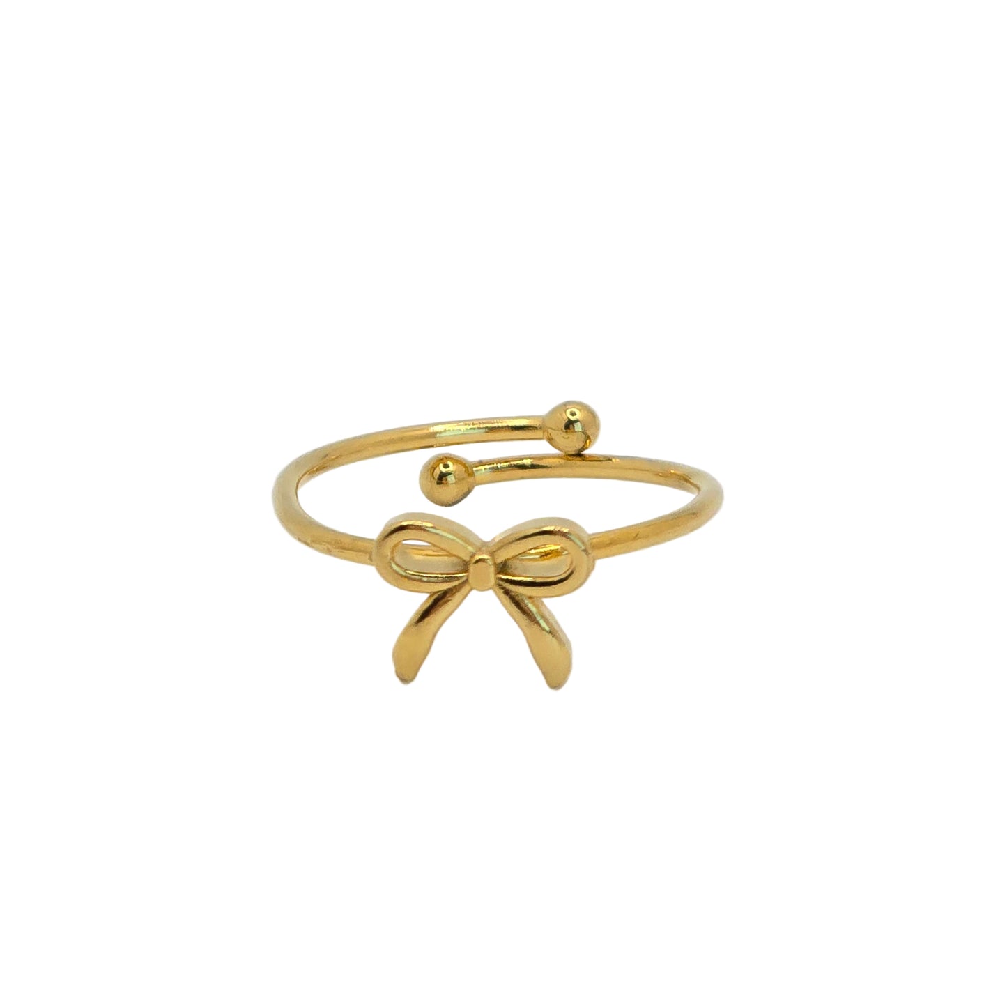 gold stackable bow ring cute waterproof
