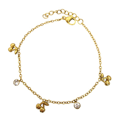 cherry gold bracelet stackable waterproof