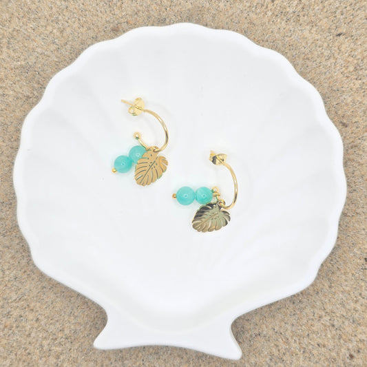 dainty gold leaf light weight earrings vacation jewelry