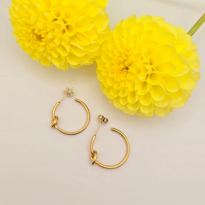 dainty gold waterproof knot hoop earrings gift ideas