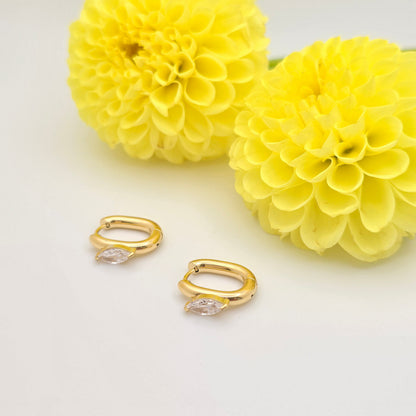 luxe marquise huggie earrings 