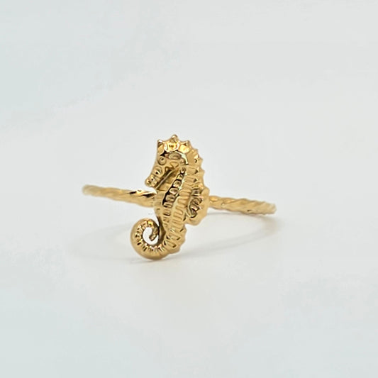 dainty seahorse ring waterproof beach