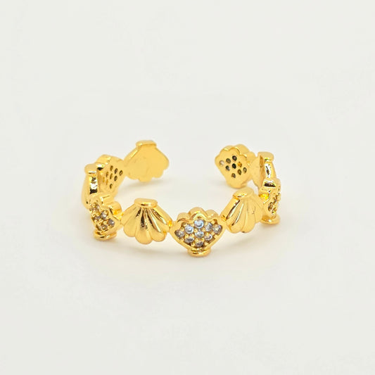 shell beach vacation summer ring dainty waterproof