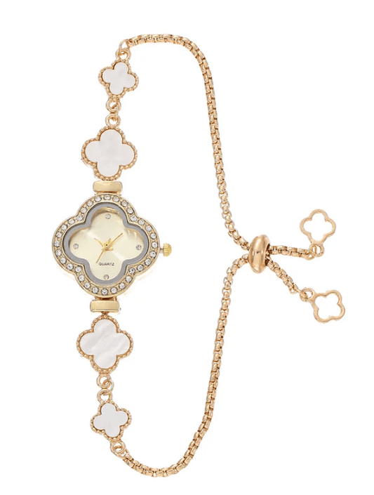 delicate clover bracelet watch vintage inspired