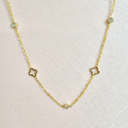 mini clover gold necklace van cleef dupe