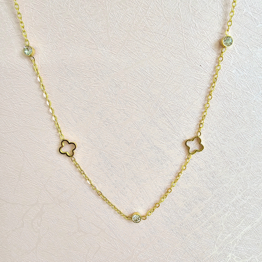 mini clover gold necklace van cleef dupe