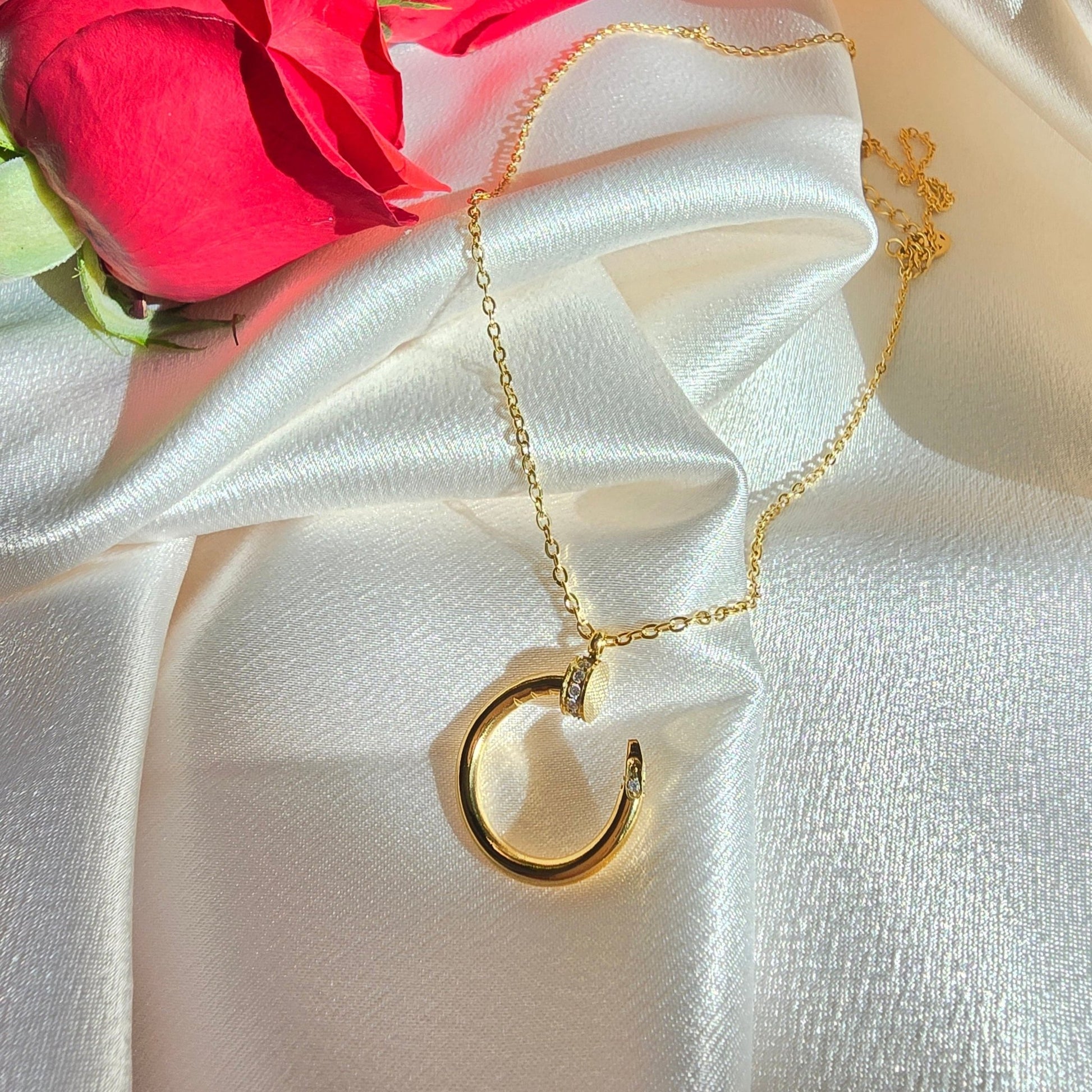 gold nail juste necklace clou waterproof jewelry