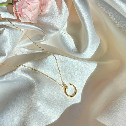 gold nail necklace waterproof tarnish free cartier dupe