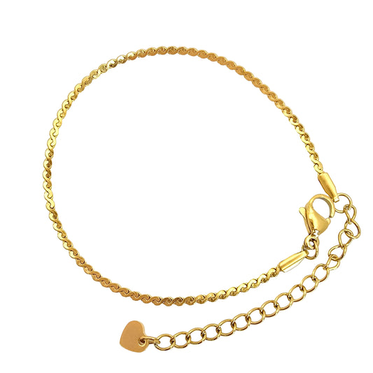 dainty delicate gold stackable bracelet waterproof