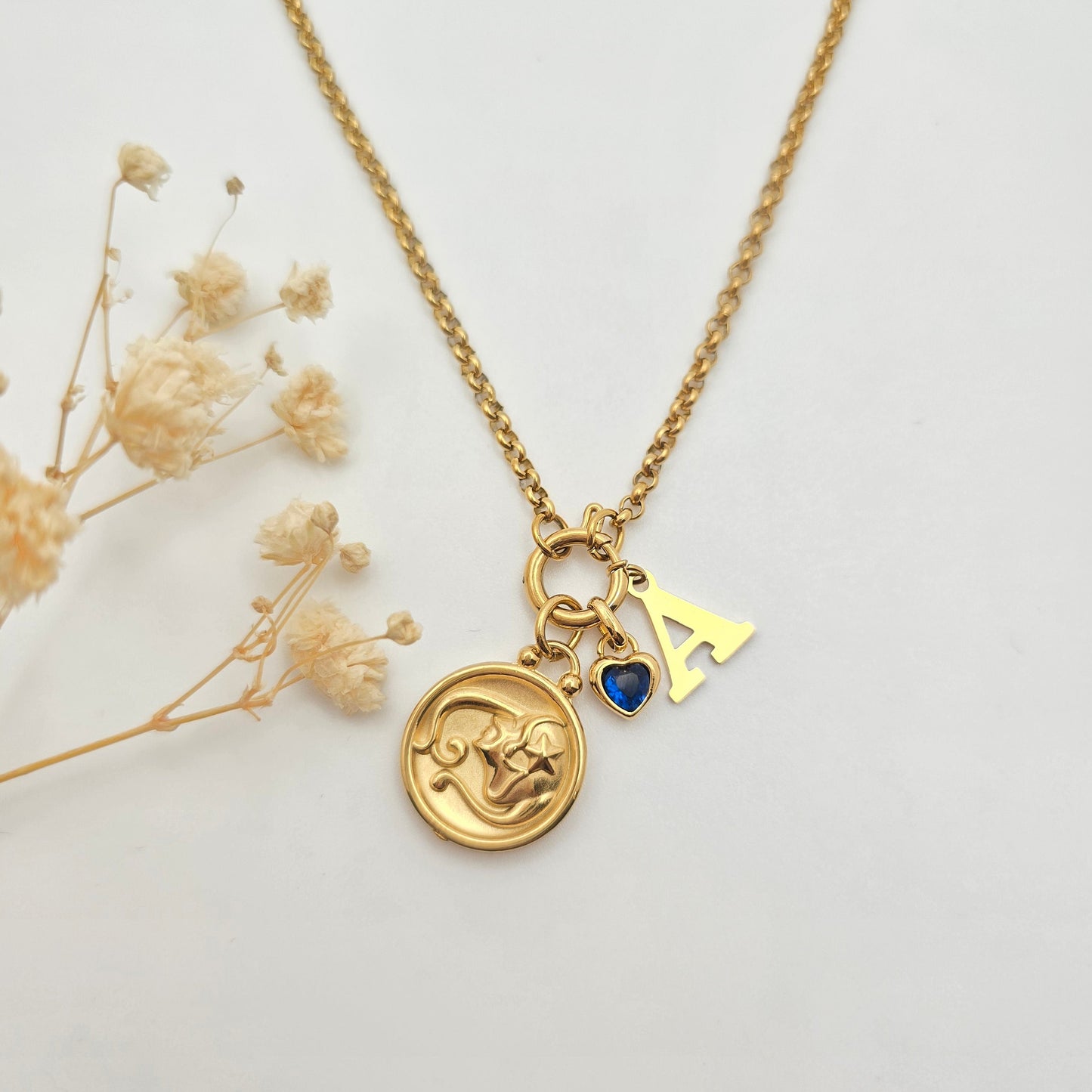 personalized charm necklace initial
