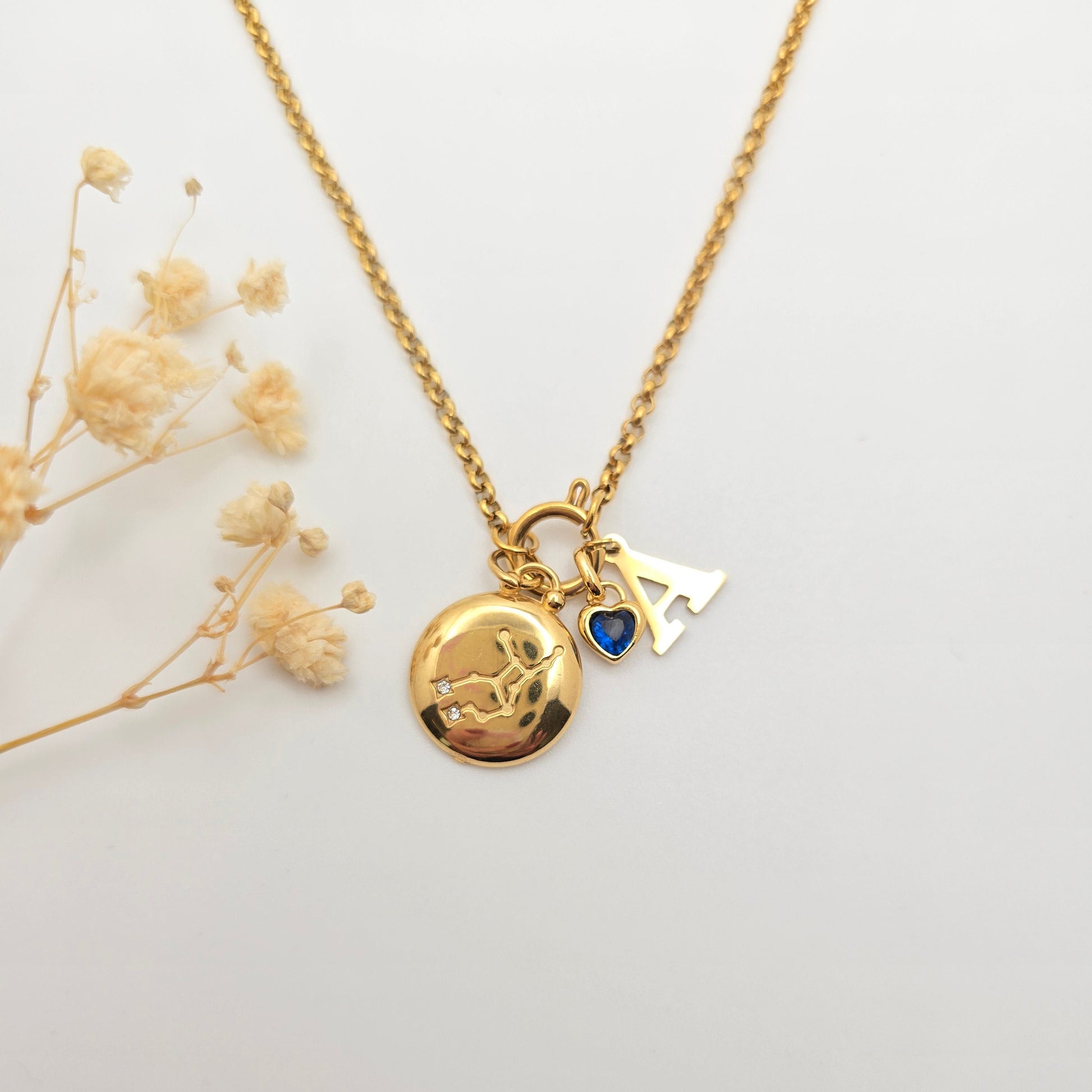 personalized charm necklace birthstone