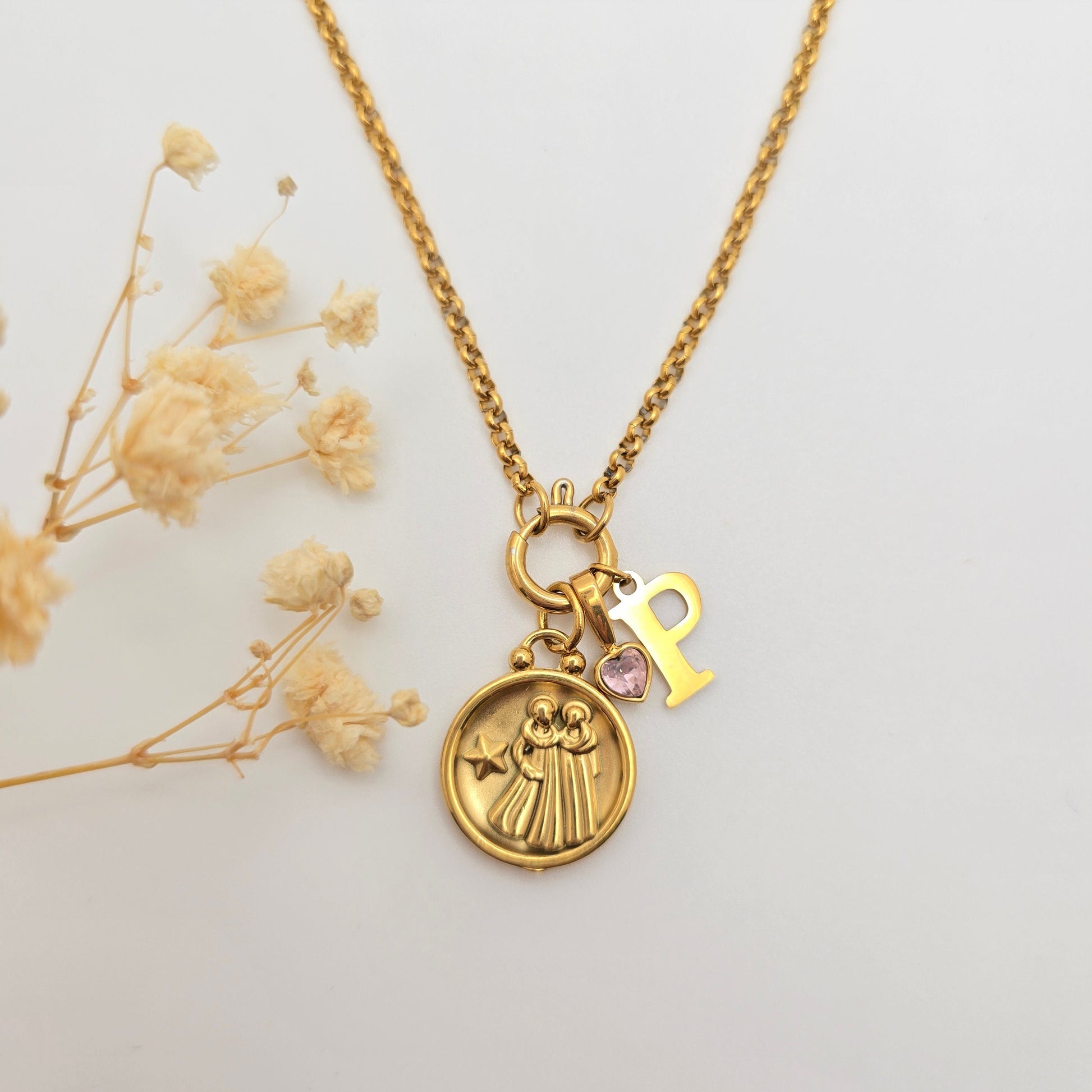 personalized charm necklace initial
