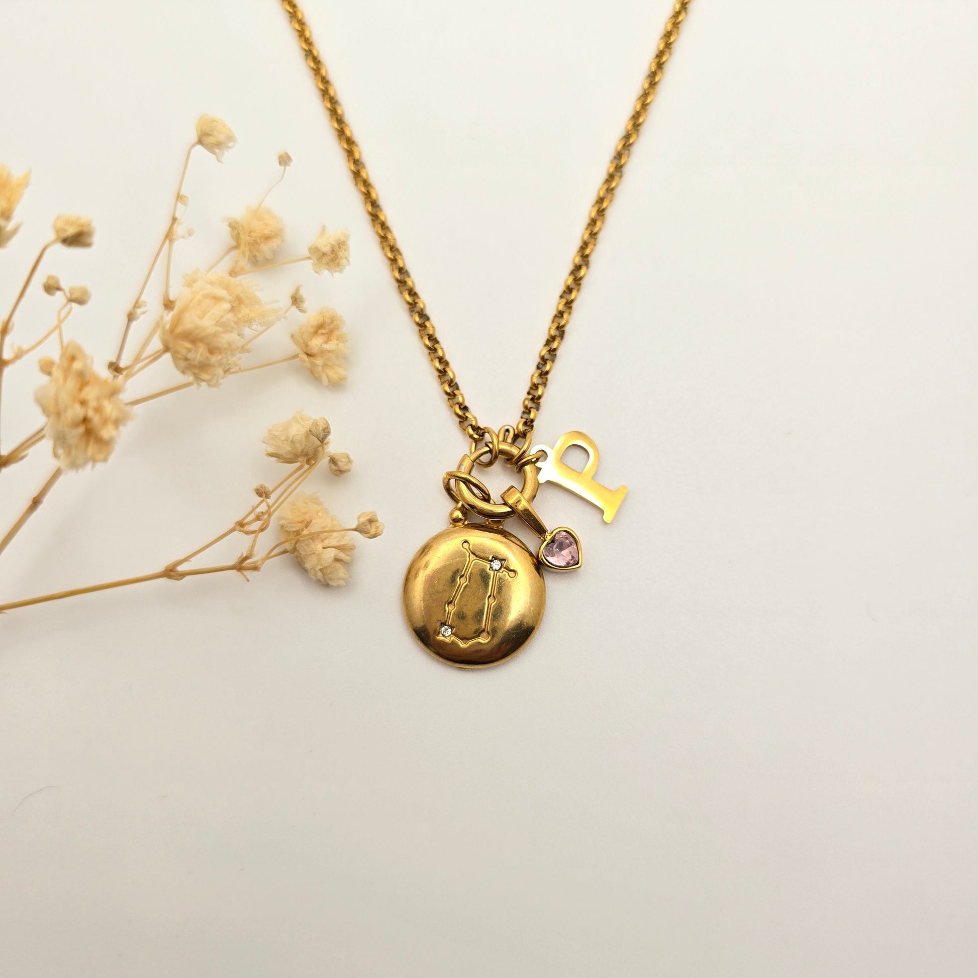 personalized charm necklace star sign