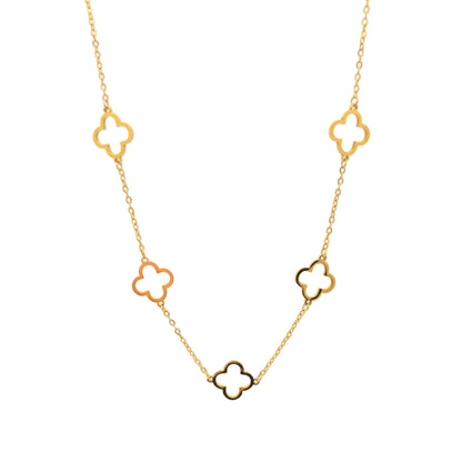 dainty gold clover van cleef dupe necklace