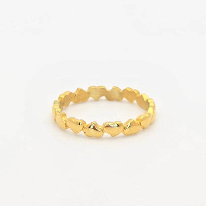 dainty mini hearts gold tarnish free ring