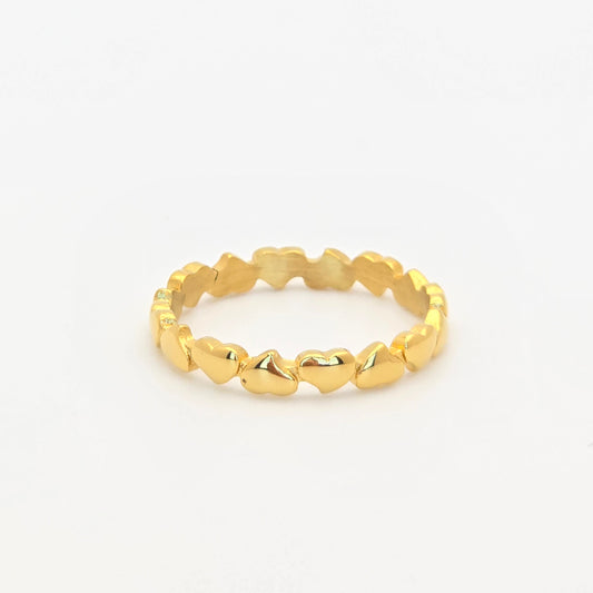 dainty mini hearts gold tarnish free ring