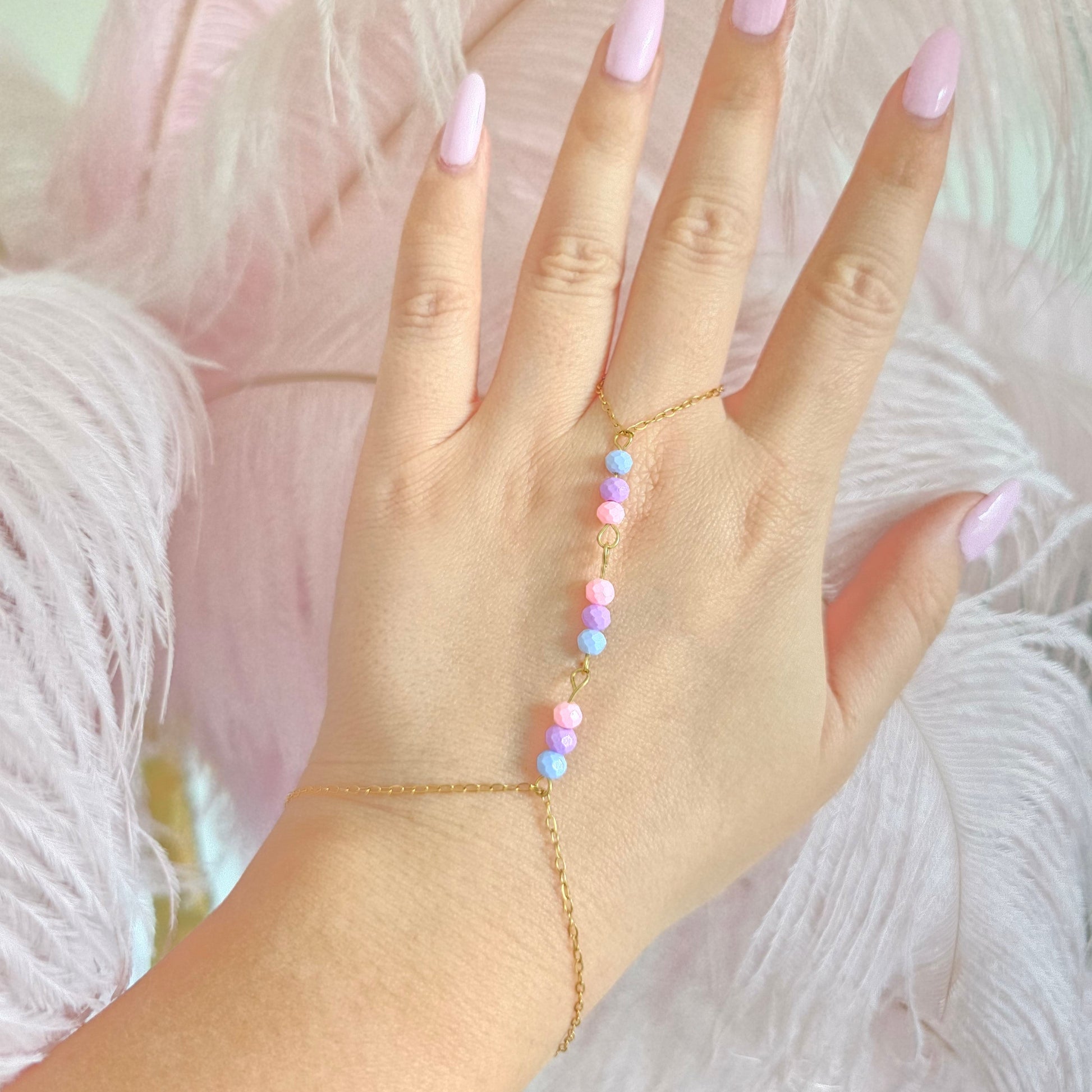 dainty delicate pastel cute hand chain unique