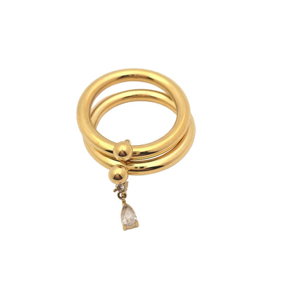 designer dupe gold rings pear diamond